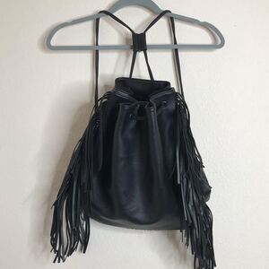Victoria’s‎ secret fringe black bucket backpack